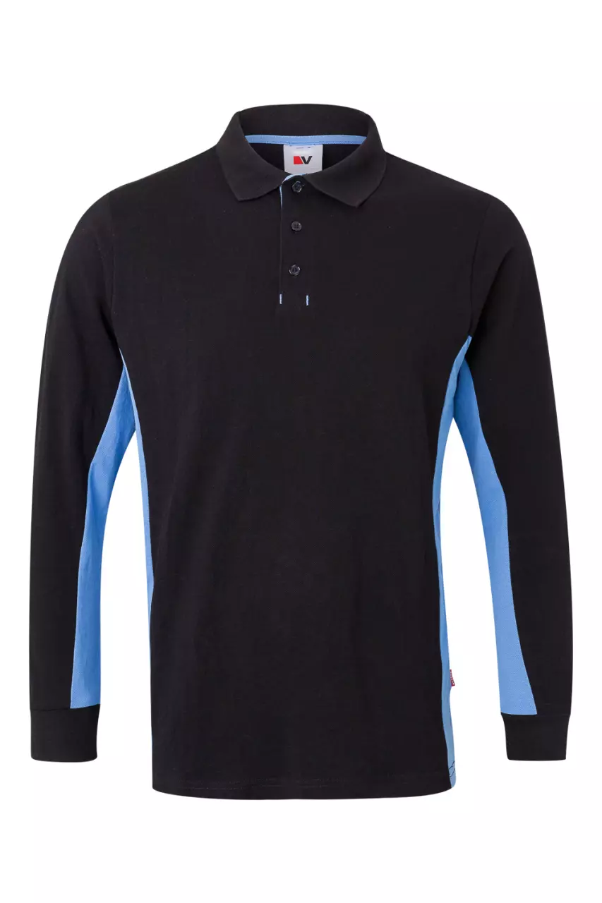 Velilla Polo Shirt, Black/Sky Blue