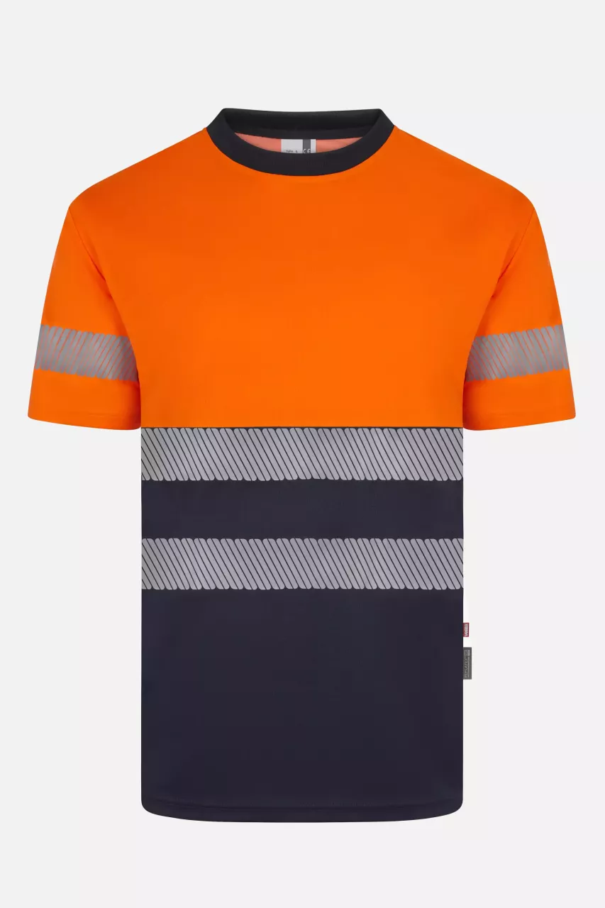 Velilla 305633-61-19, Warnschutz T-Shirt, Marineblau/Warnschutz-Orange, image 1, gallery thumbnail