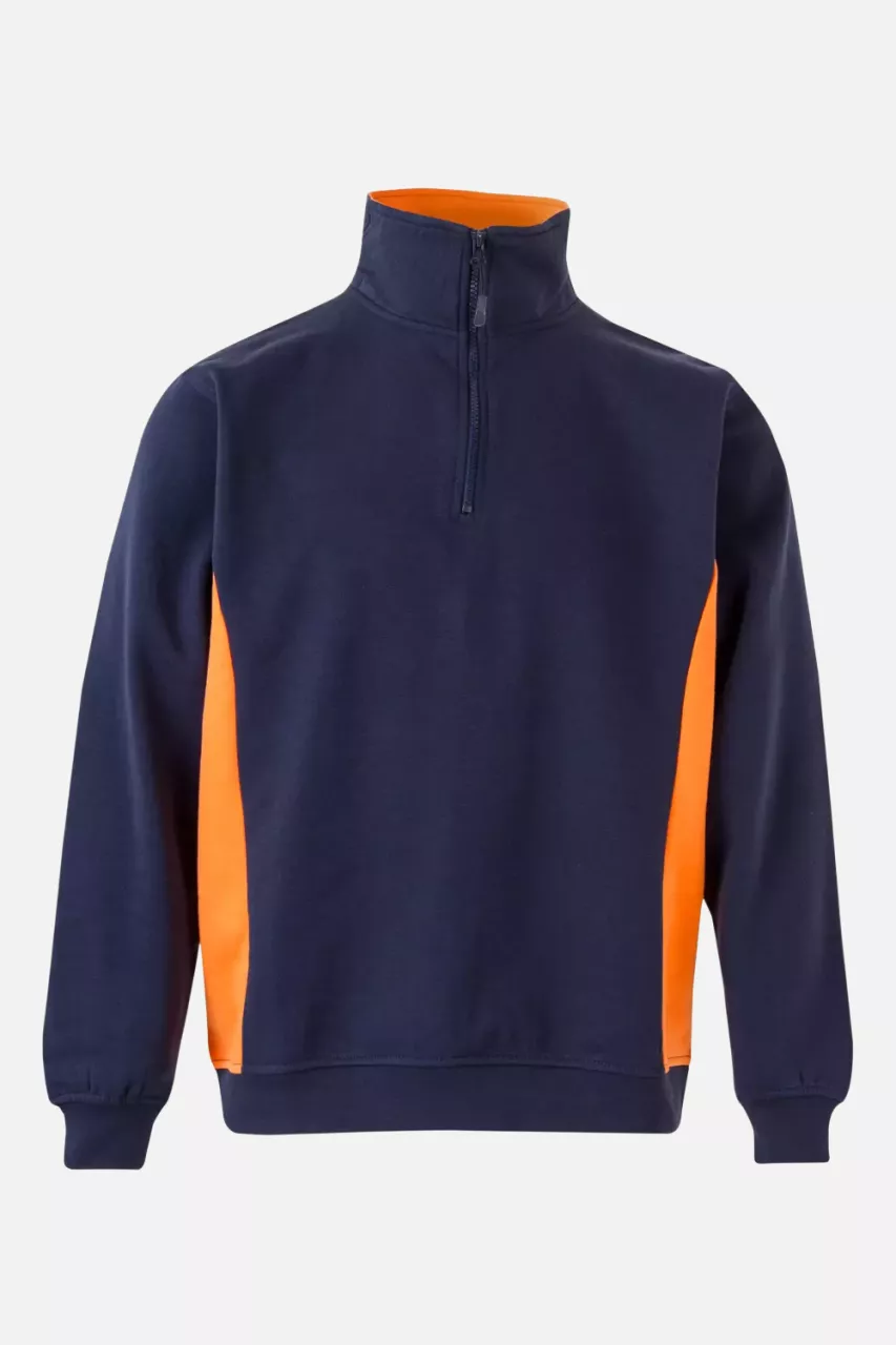 Velilla 105704-61-16, Arbeitssweatshirt, Marineblau/Orange, image 1, gallery thumbnail