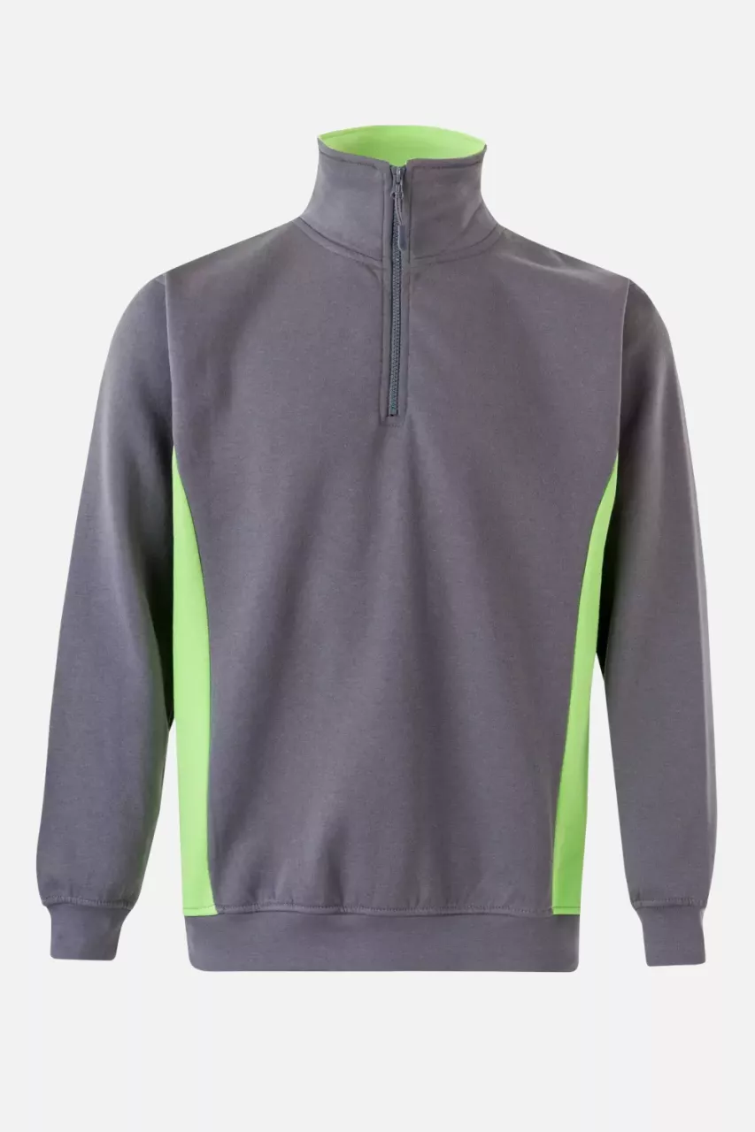 Velilla 105704-08-25, Arbeitssweatshirt, Grau/Limettgrün, image 1, gallery thumbnail