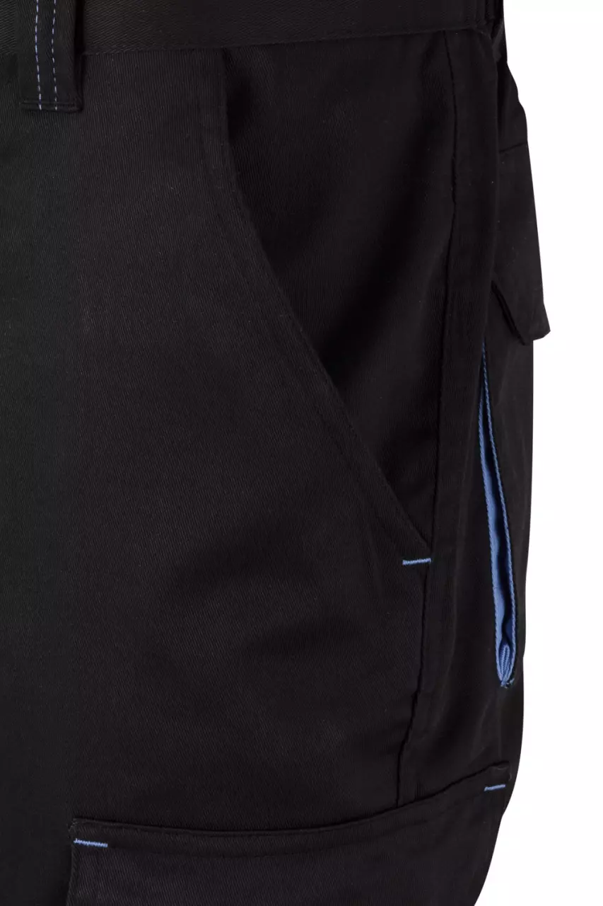 Velilla 103024S-00-05, Work Trousers, Black/Sky Blue, image 4, gallery thumbnail
