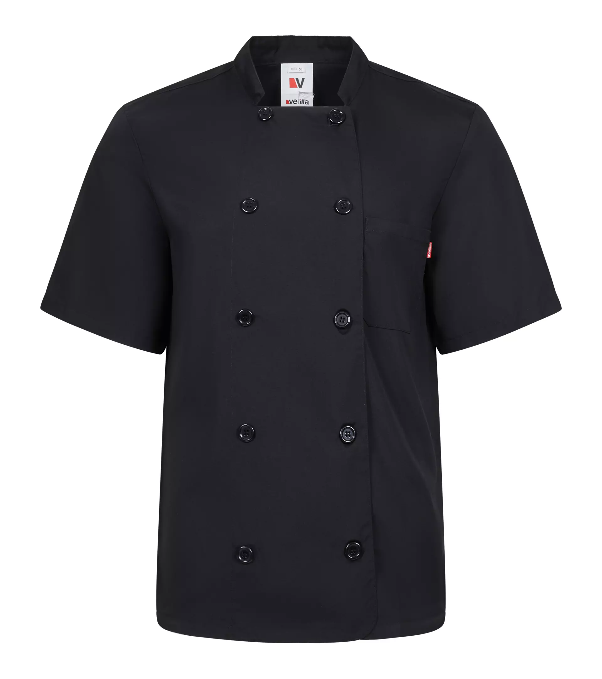 Velilla 432-00, Short-Sleeved Chef Jacket, Black