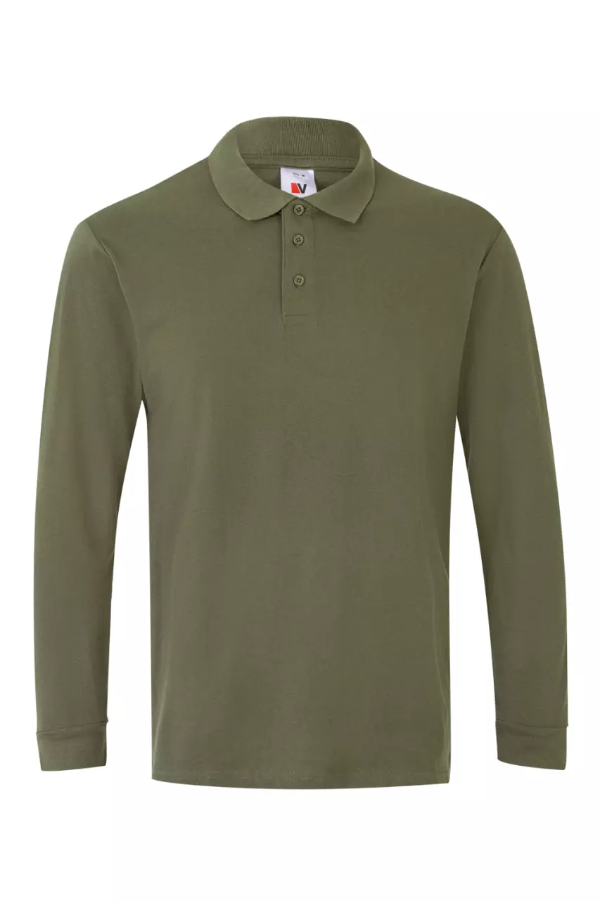 Velilla 105503-03, Long Sleeved Polo Shirt, Khaki Green