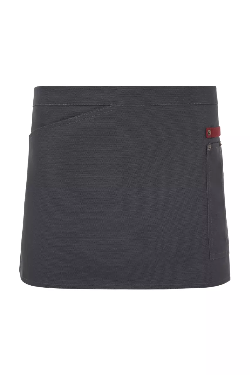 Velilla Work Apron, Grey/Maroon