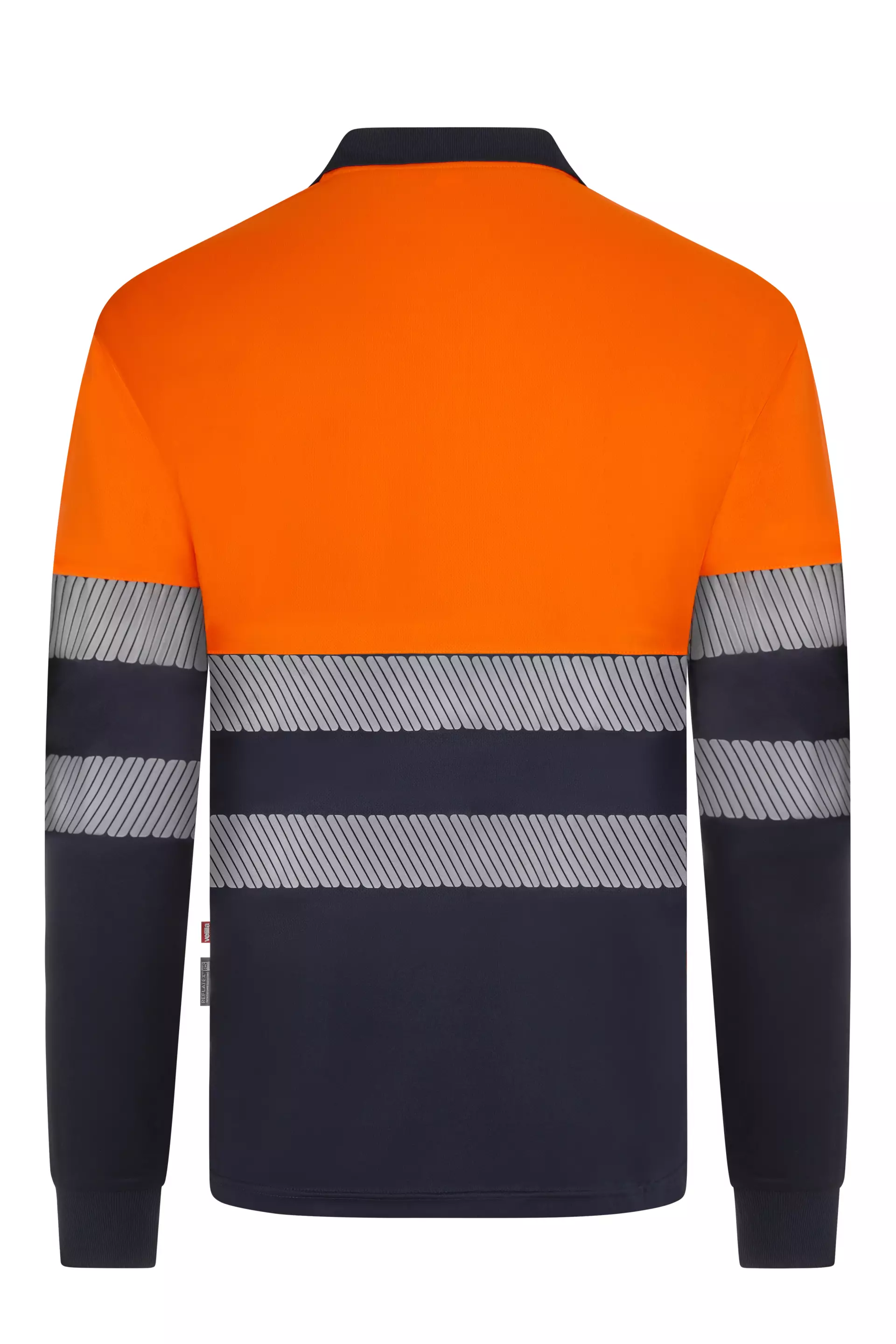 Velilla 305535-61-19-2, High-Vis Long Sleeved Polo Shirt, Size 4XL/5XL, Navy Blue/Hi-Vis Orange, image 2