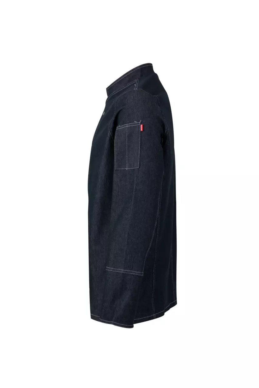 Velilla 405207-64, Long Sleeved Chef Jacket, Dark Blue Denim, image 2, gallery thumbnail