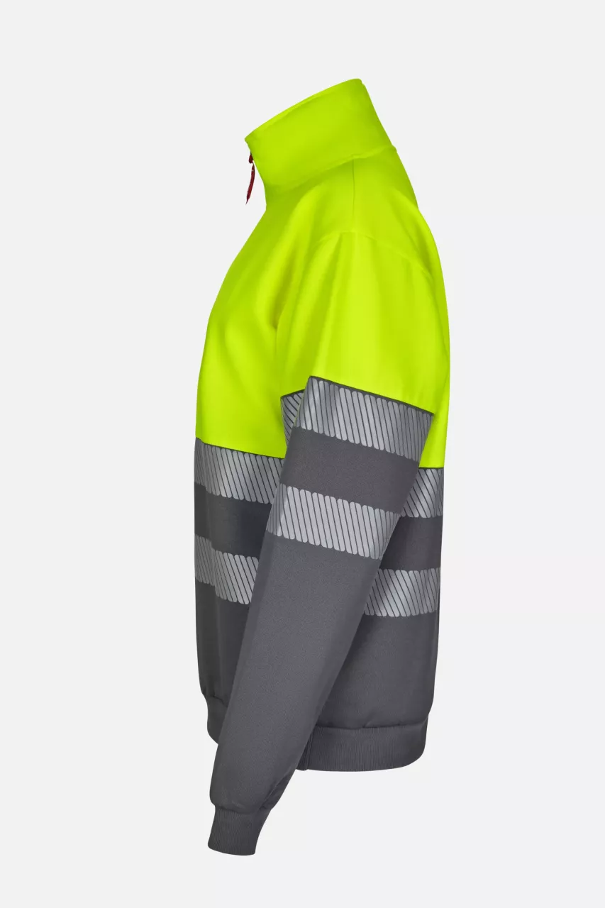 Velilla 305703-08-20, High-Vis Sweatshirt, Grey/Hi-Vis Yellow, image 2, gallery thumbnail