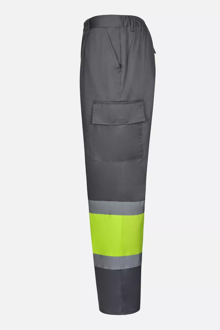 Velilla 303003-08-20, High-Vis Work Trousers, Grey/Hi-Vis Yellow, image 1, gallery thumbnail