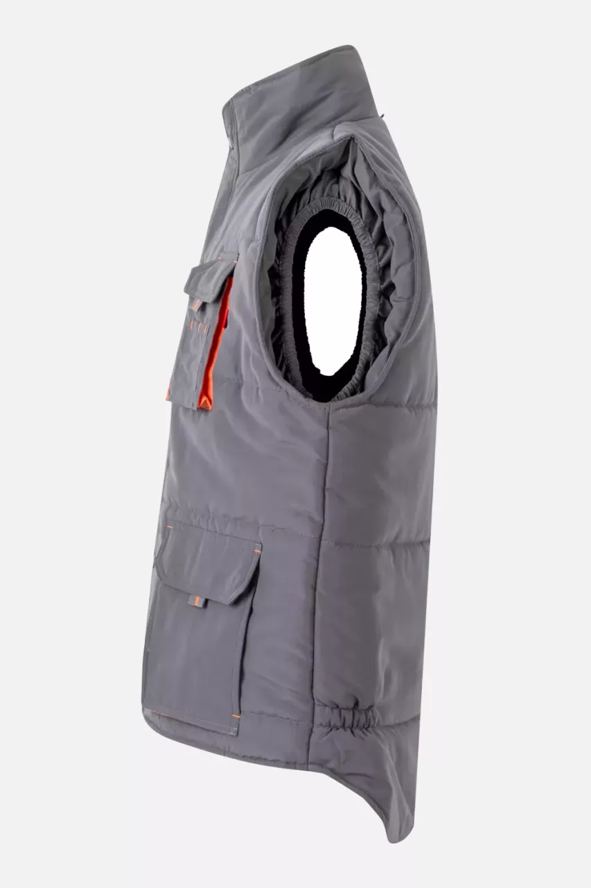 Velilla 205902-08-16, Padded Work Vest, Grey/Orange, image 3, gallery thumbnail