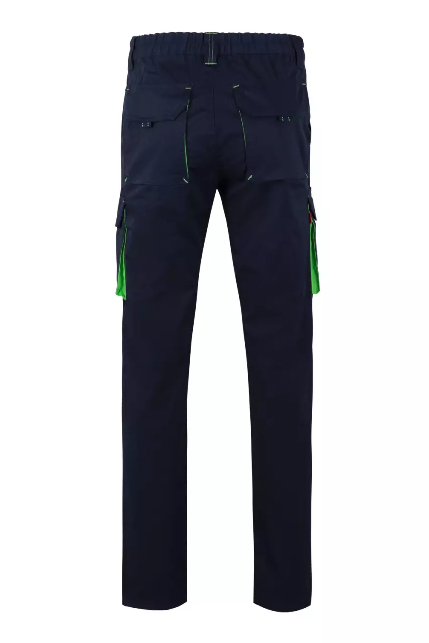 Velilla 103024S-61-25, Work Trousers, Navy Blue/Lime Green, image 4, gallery thumbnail