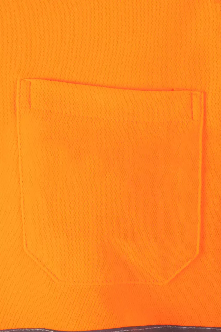 Velilla 305512-19, High-Vis Short Sleeve Polo Shirt, Hi-Vis Orange, image 4, gallery thumbnail