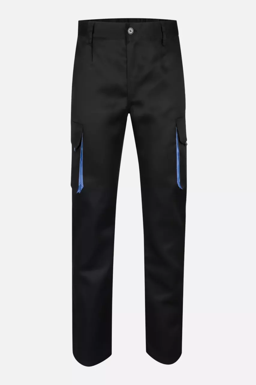 Velilla 103004-00-05, Work Trousers, Black/Sky Blue, image 1, gallery thumbnail