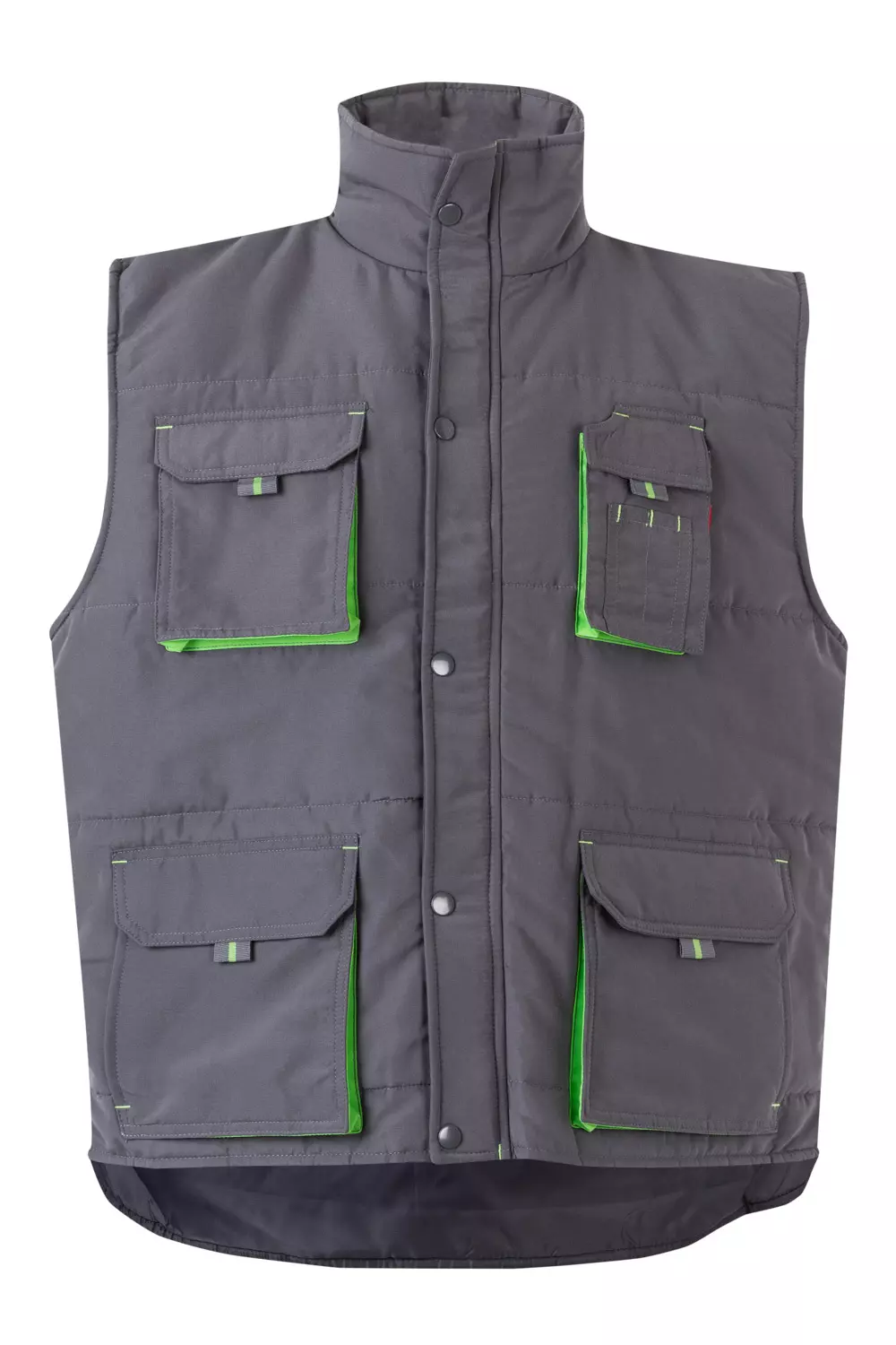 Velilla 205902-08-25, Padded Work Vest, Grey/Lime Green