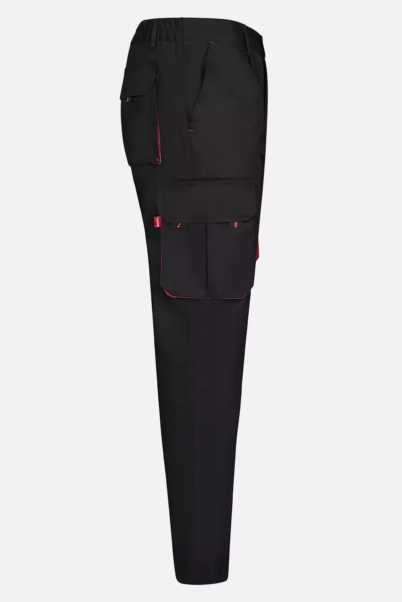 Velilla 103004-00-12, Arbeitshose, Schwarz/Rot, image 7, gallery thumbnail