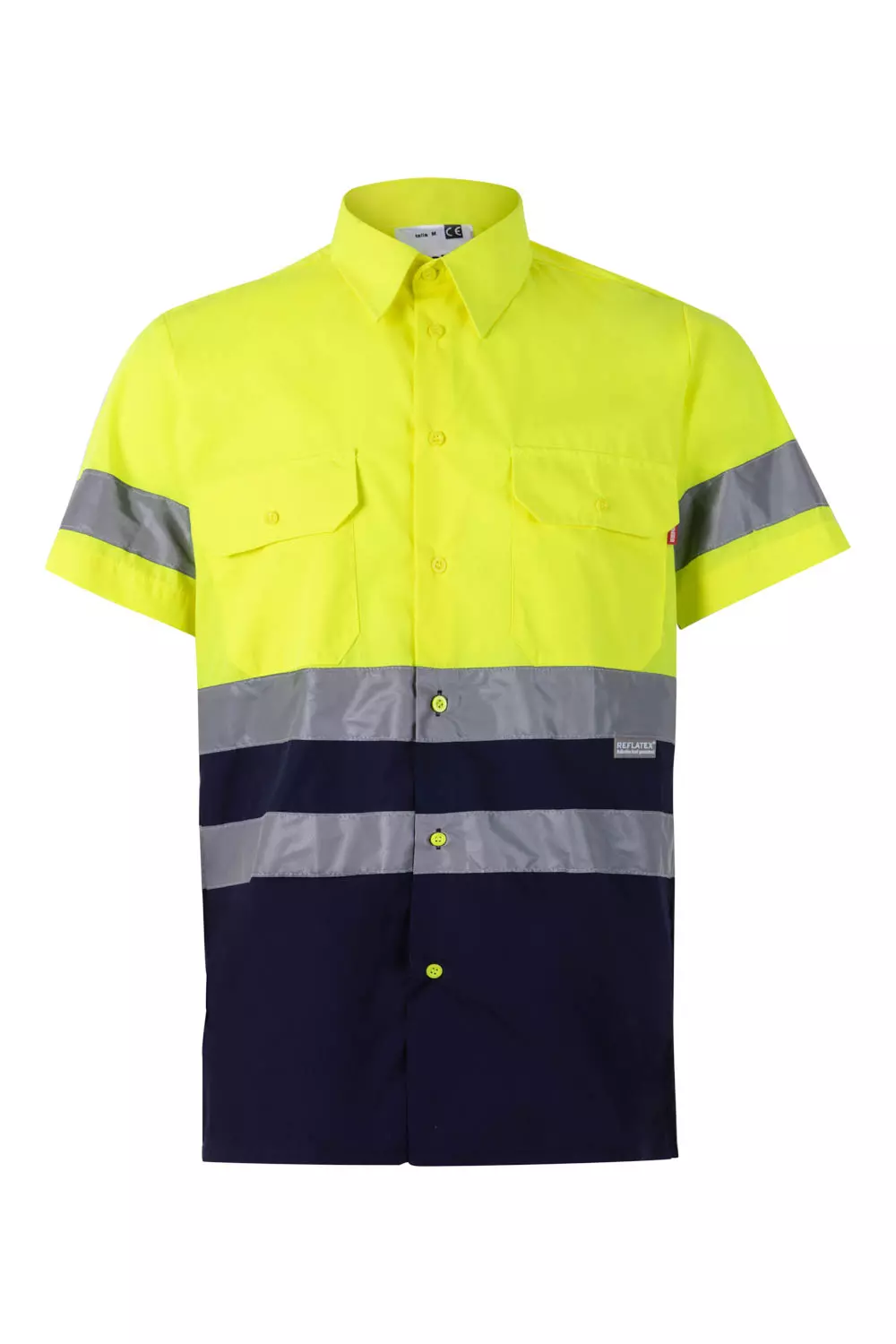 Velilla 0142-01-20, Warnschutzhemd, Marineblau/Warngelb