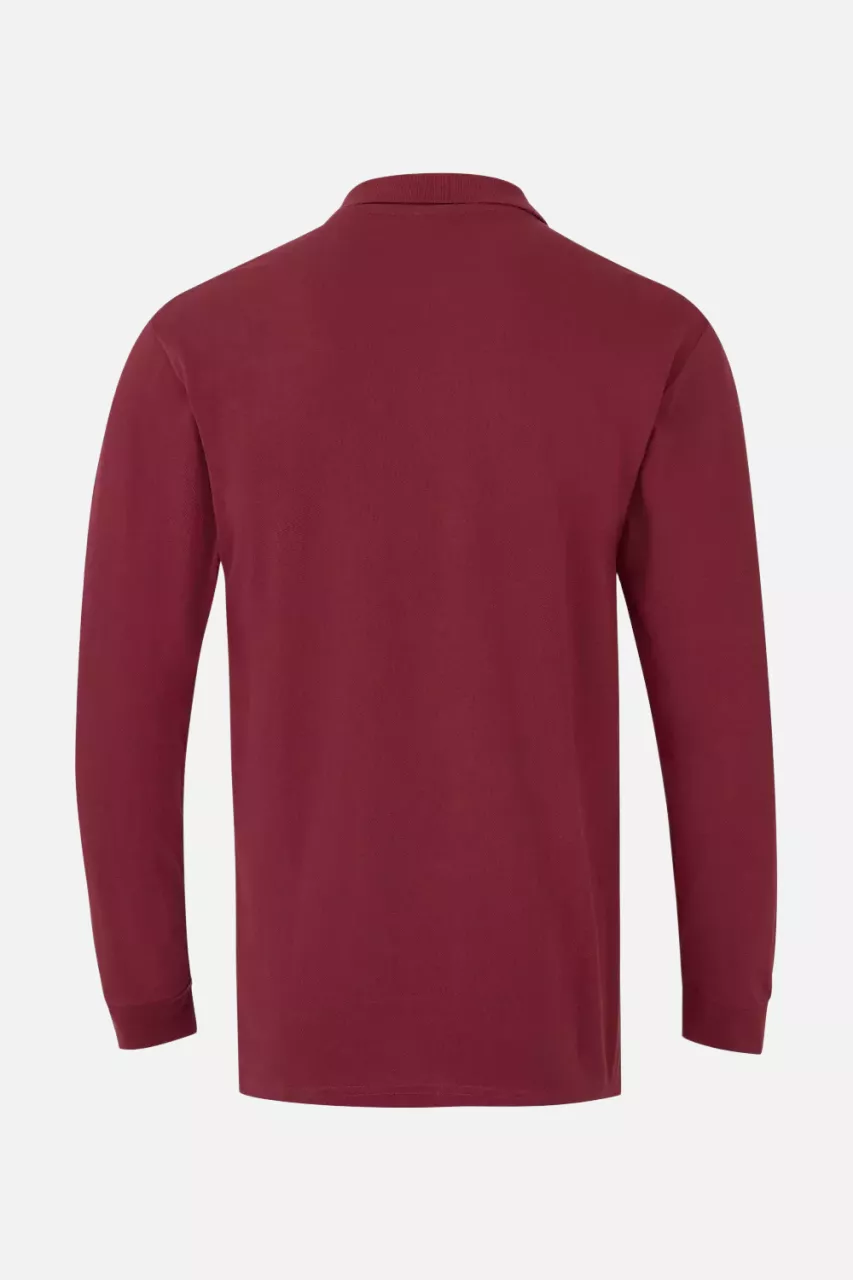 Velilla 105503-18, Long Sleeved Polo Shirt, Maroon, image 3, gallery thumbnail