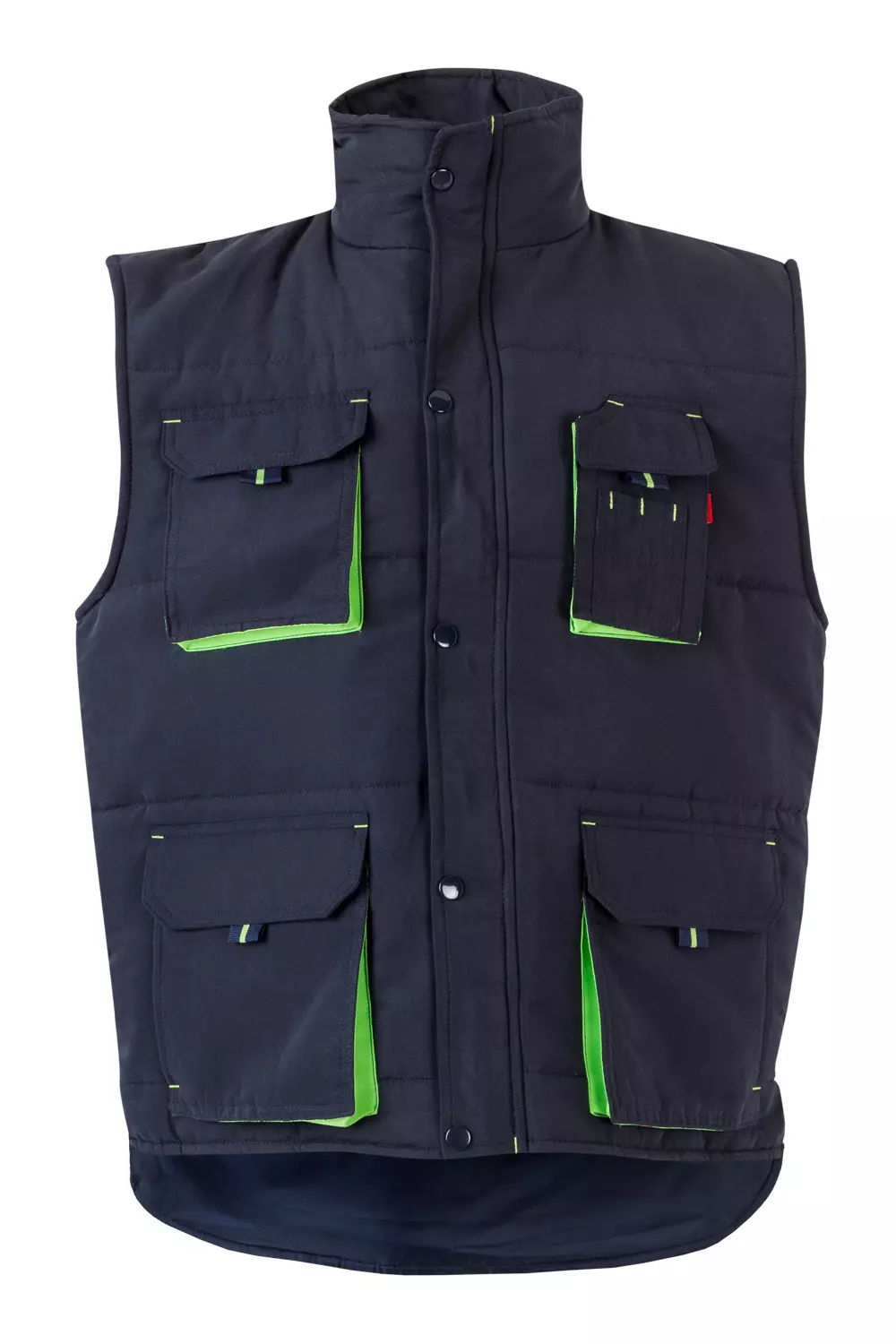 Velilla 205902-61-25, Padded Work Vest, Navy Blue/Lime Green