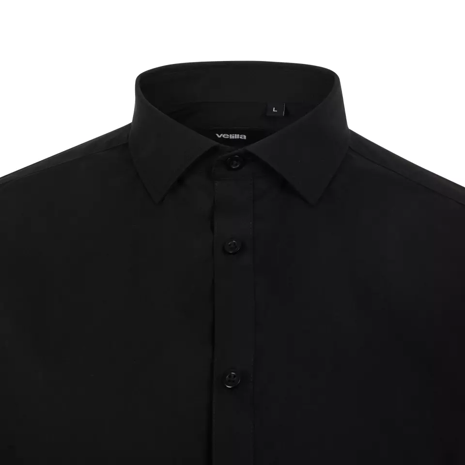 Velilla 405017S-00, Long Sleeved Work Shirt, Black, image 3, gallery thumbnail