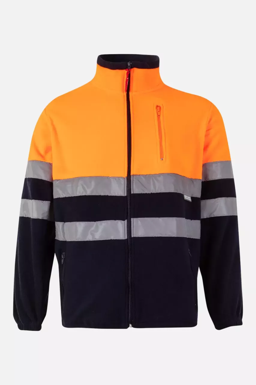 Velilla 0183-01-19, Warnschutz-Fleecejacke, Marineblau/Warnorange, image 1, gallery thumbnail