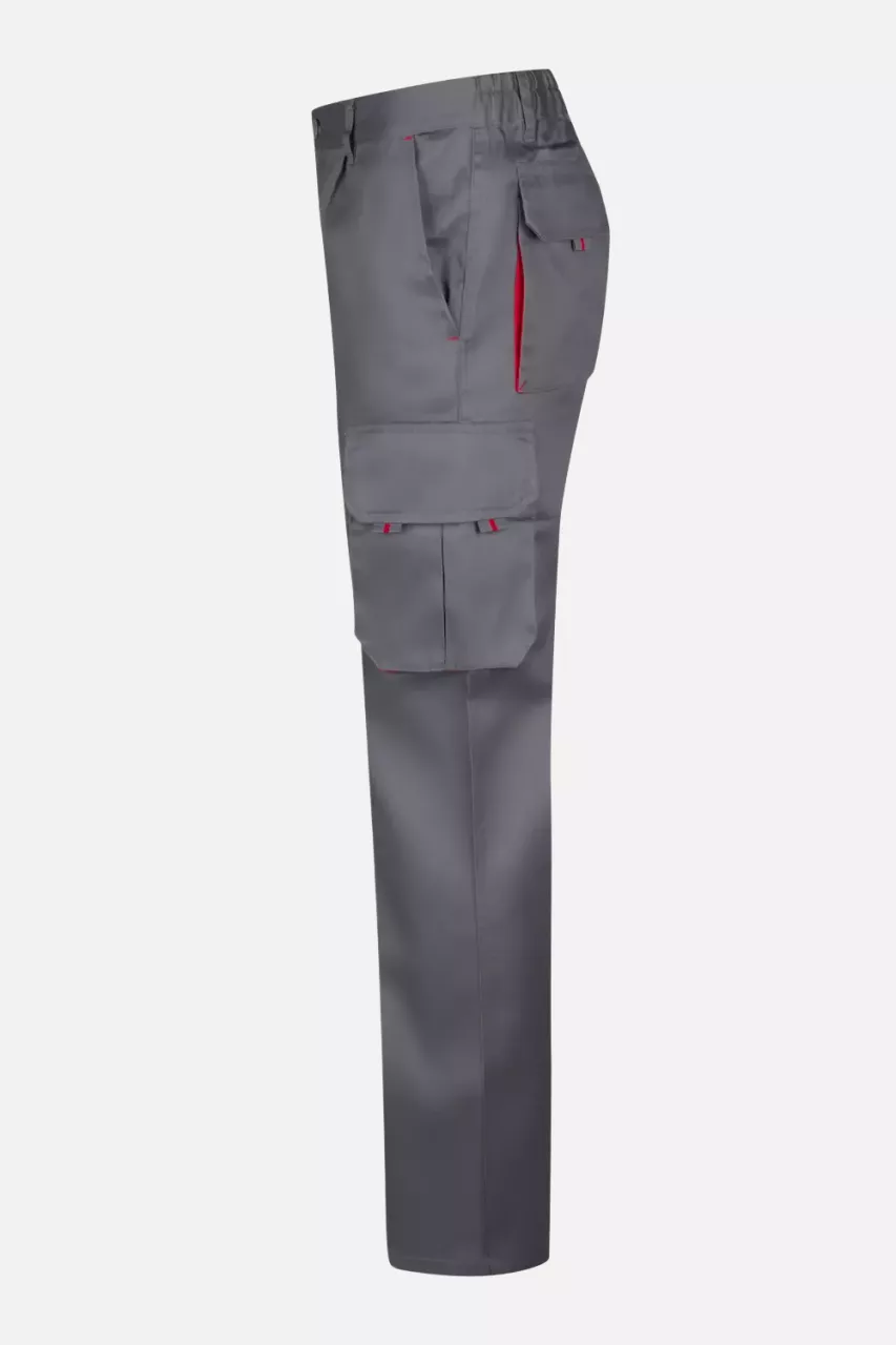 Velilla 103004-08-12, Work Trousers, Grey/Red, image 3, gallery thumbnail