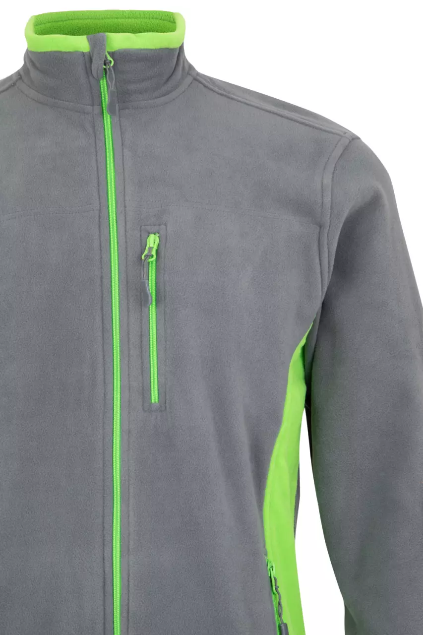 Velilla 201504-08-25, Fleece Jacket, Grey/Lime Green, image 4, gallery thumbnail