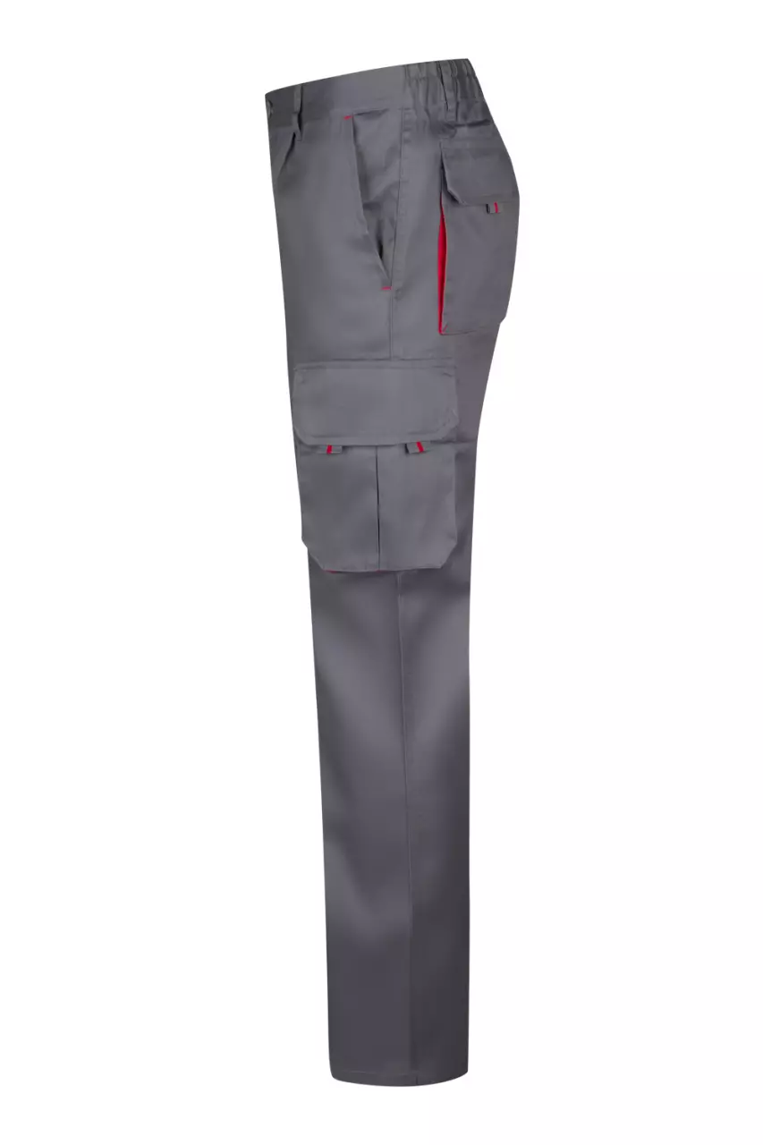 Velilla 103004-08-12, Work Trousers, Grey/Red, image 3, gallery thumbnail