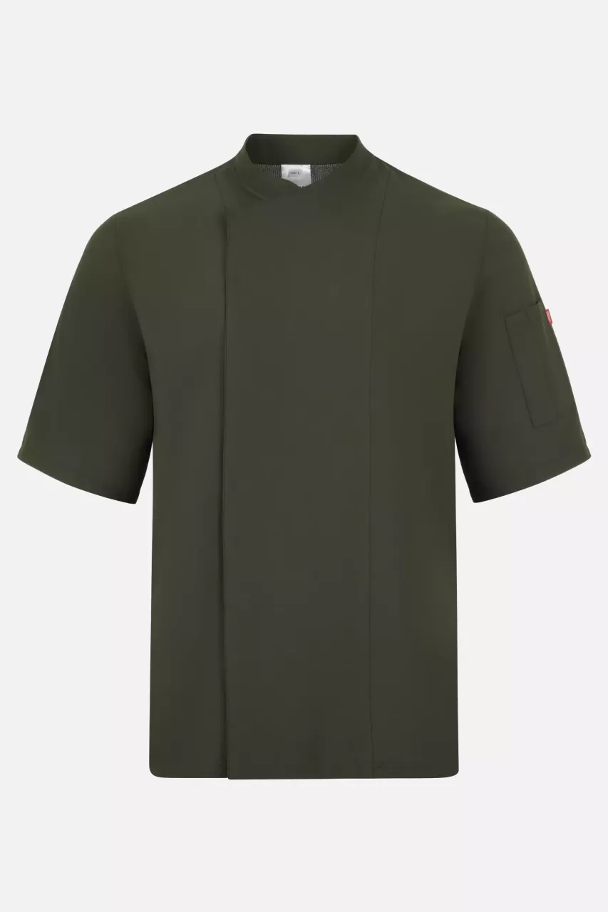 Velilla 405209-36, Short-Sleeved Chef Jacket, Olive Green, image 1, gallery thumbnail