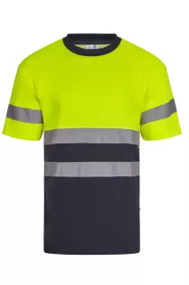 305613-61-20-1, Velilla Warnschutz-Kurzarm-T-Shirt, Marineblau/Warngelb