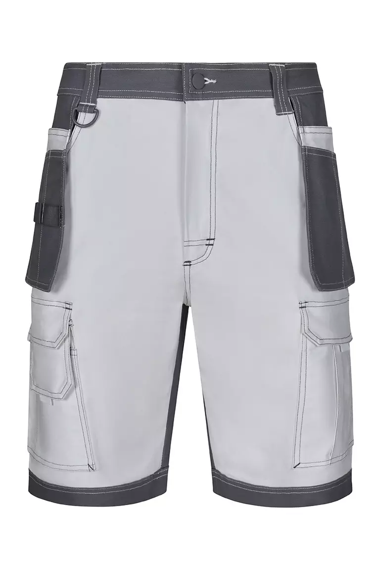 Velilla Work Shorts, White/Grey
