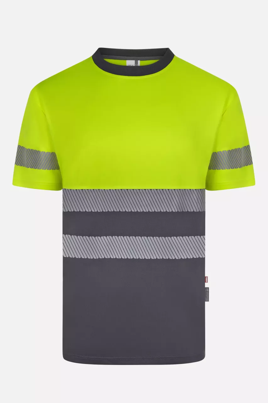 Velilla 305633-08-20, High-Vis T-Shirt, Grey/Hi-Vis Yellow, image 1, gallery thumbnail