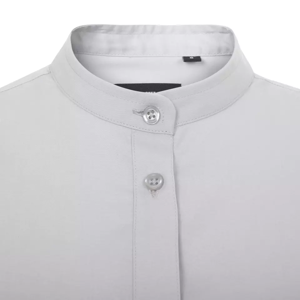 Velilla 405014S-58, Short-Sleeved Mandarin Collar Work Shirt, Ice Grey, image 2, gallery thumbnail