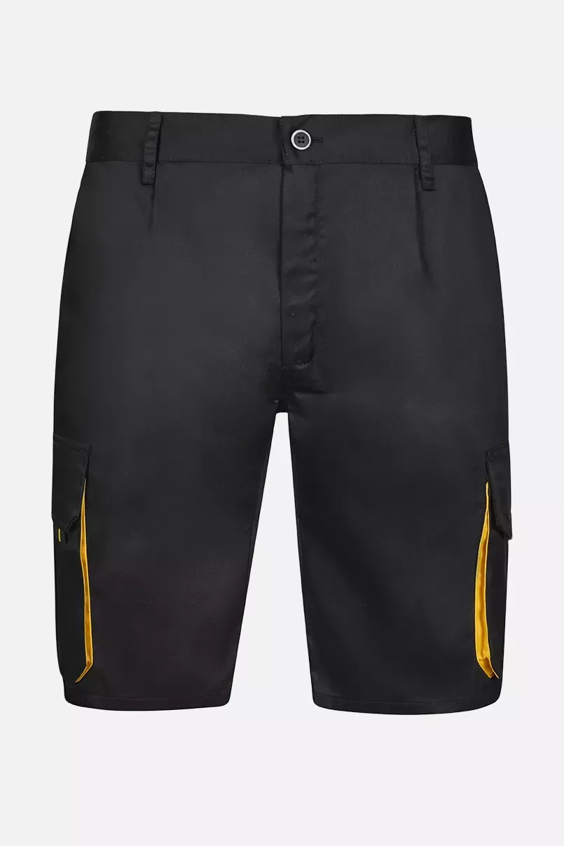 Velilla 103007-00-17, Work Shorts, Black/Yellow, image 1