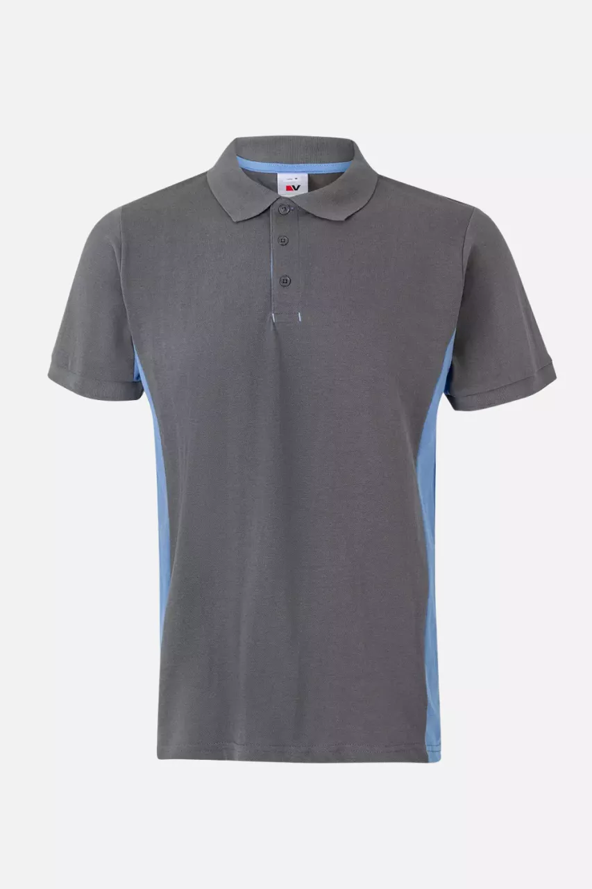 Velilla 105504-08-05, Polo Shirt, Grey/Sky Blue, image 1, gallery thumbnail