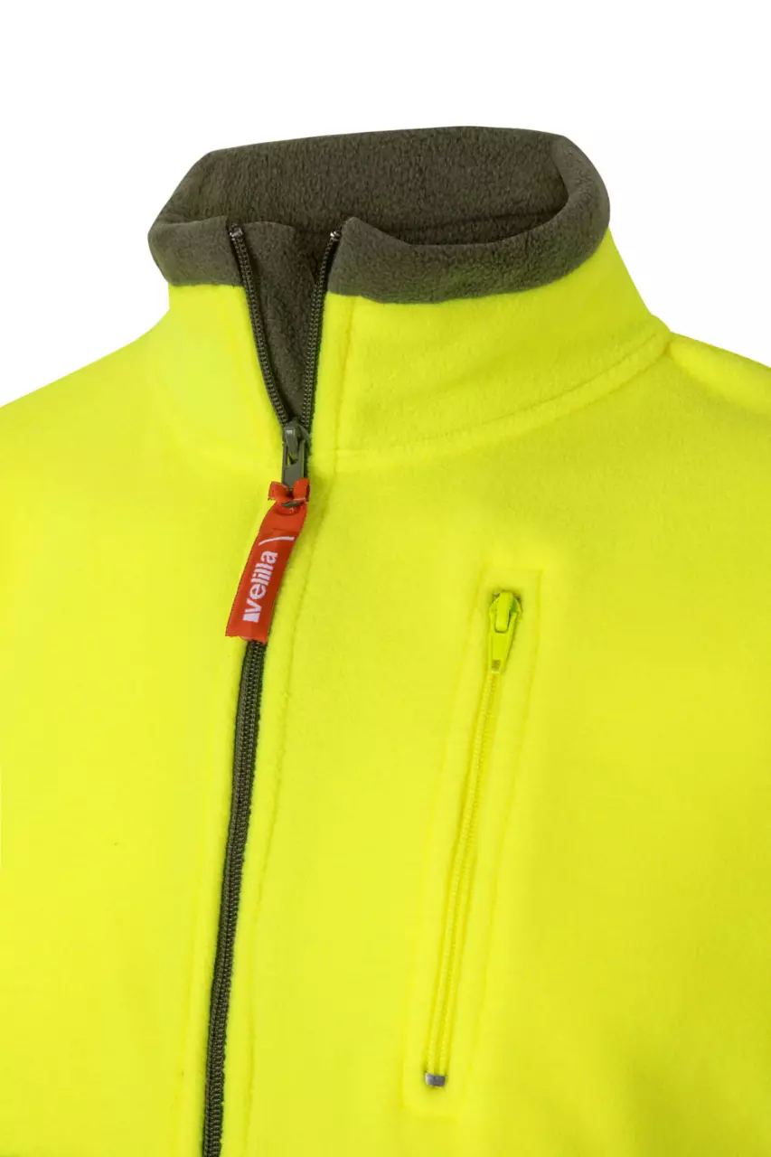 Velilla 0183-03-20-2, High-Vis Fleece Jacket, Size 4XL/5XL, Khaki Green/Hi-Vis Yellow, image 6, gallery thumbnail