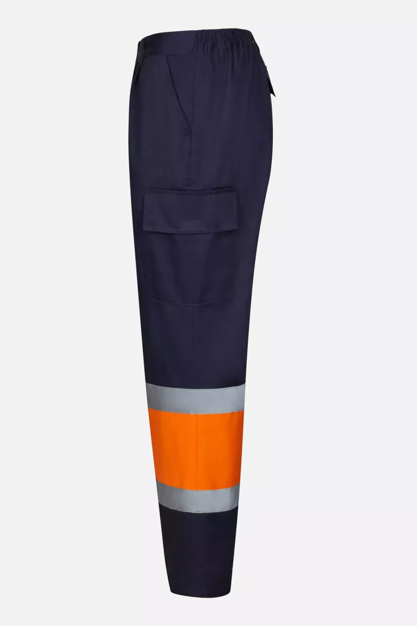 Velilla 303003-01-19, High-Vis Work Trousers, Marine Blue/Hi-Vis Orange, image 3, gallery thumbnail