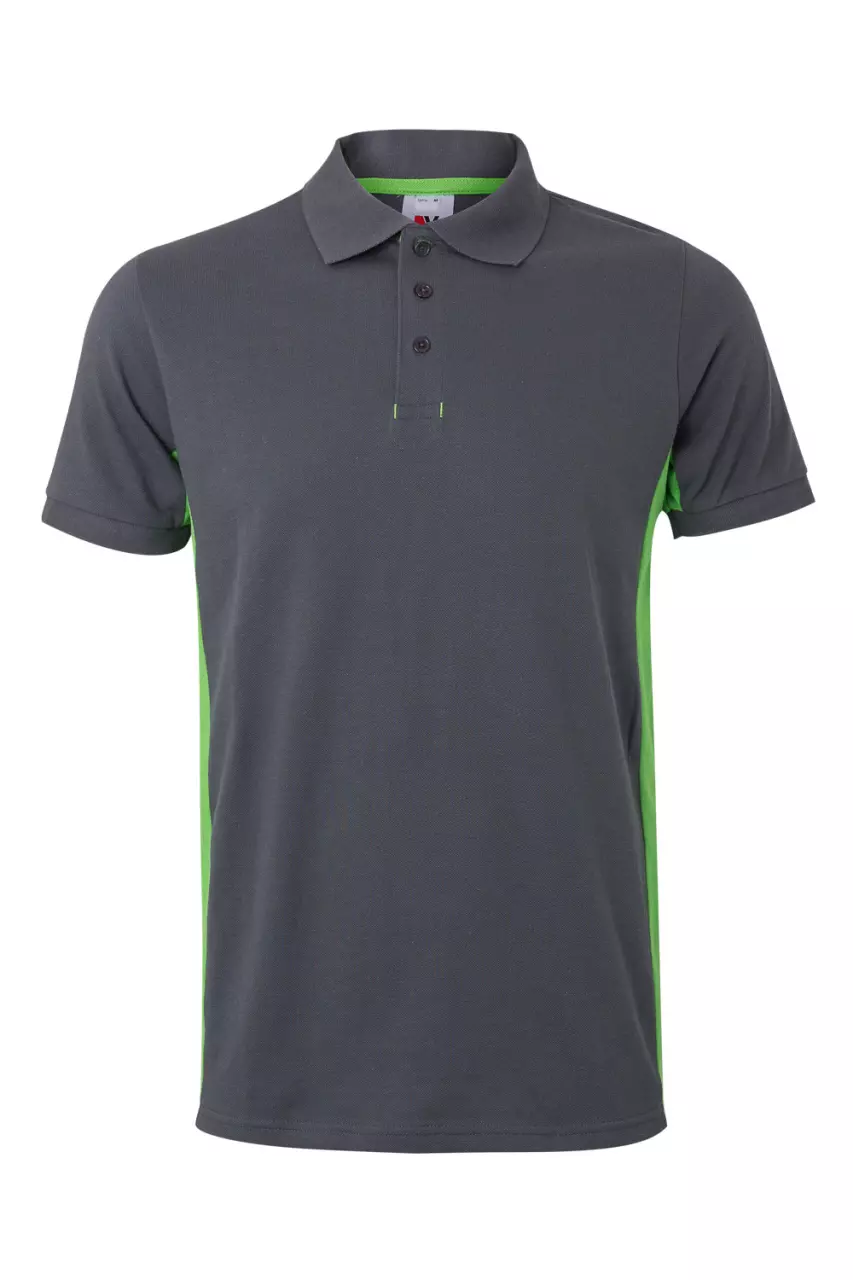 Velilla Polo Shirt, Grey/Lime Green