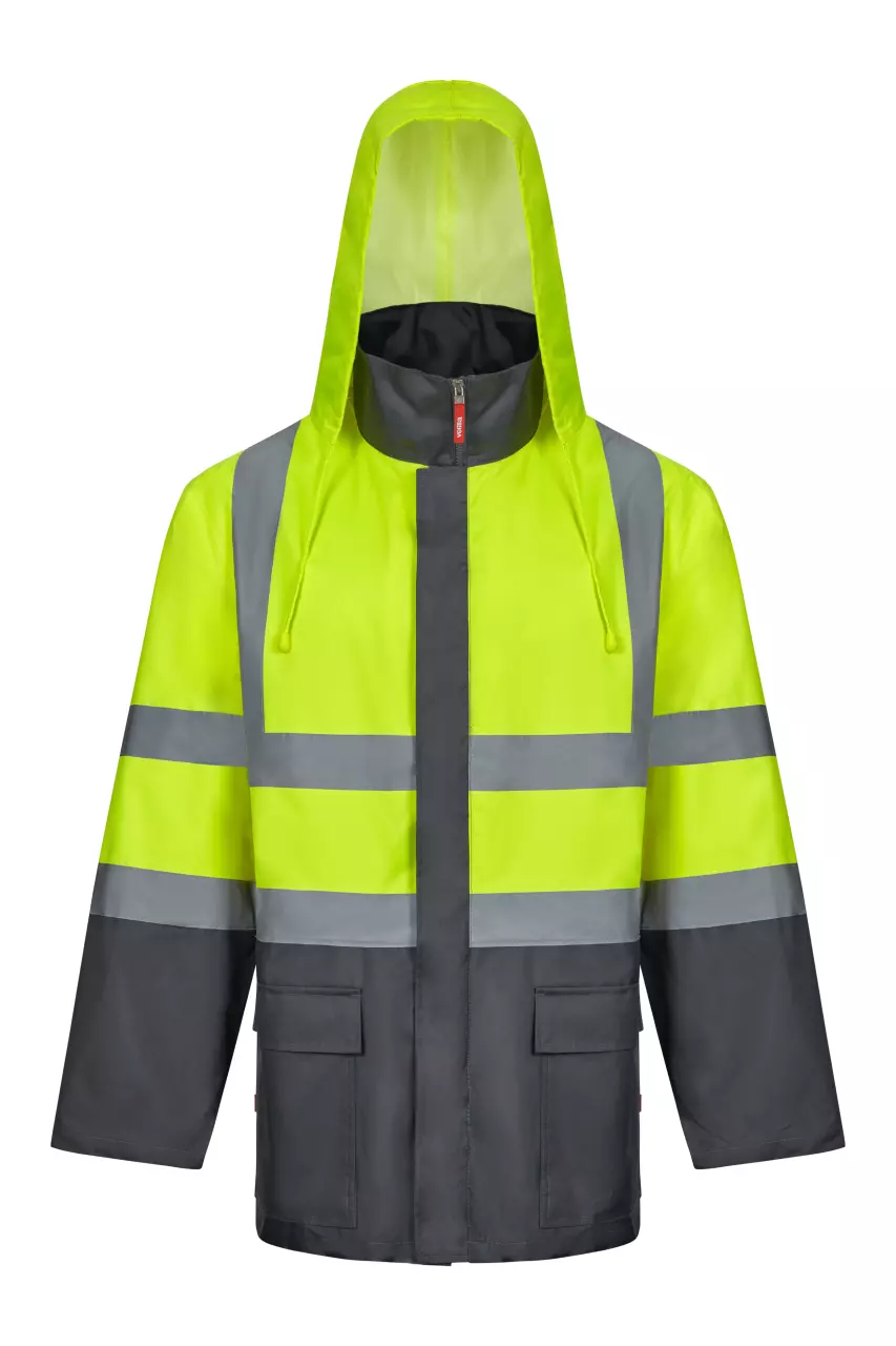Velilla 306003-08-20-1, High-Vis Jacket, Grey/Hi-Vis Yellow, image 2, gallery thumbnail
