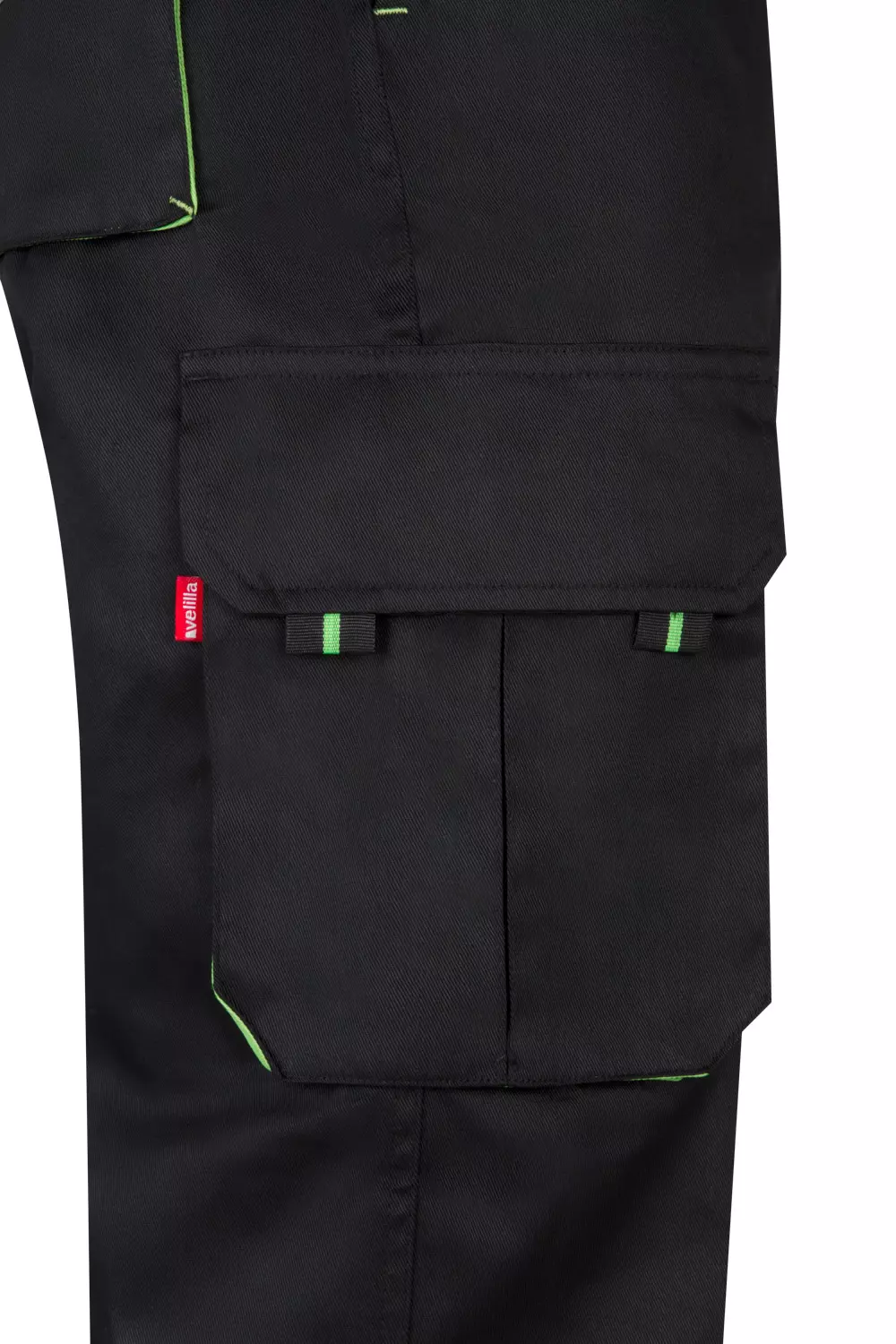 Velilla 103004-00-25, Arbeitshose, Schwarz/Limetten-Grün, image 2