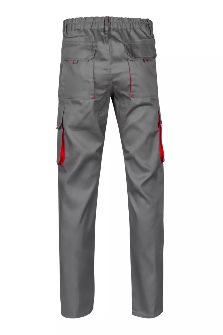 Velilla 103004-08-12, Work Trousers, Grey/Red, image 6, gallery thumbnail
