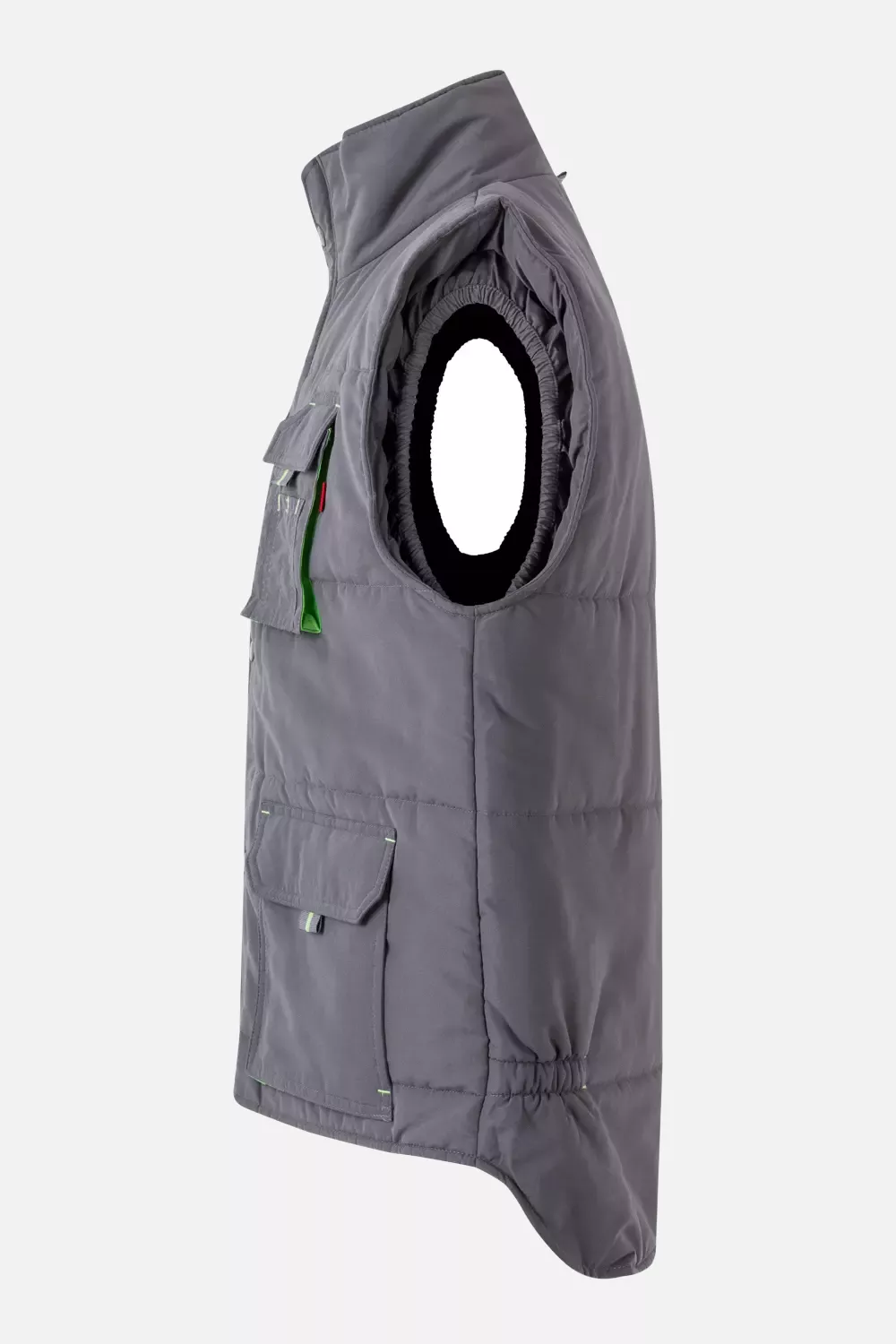 Velilla 205902-08-25, Padded Work Vest, Grey/Lime Green, image 6