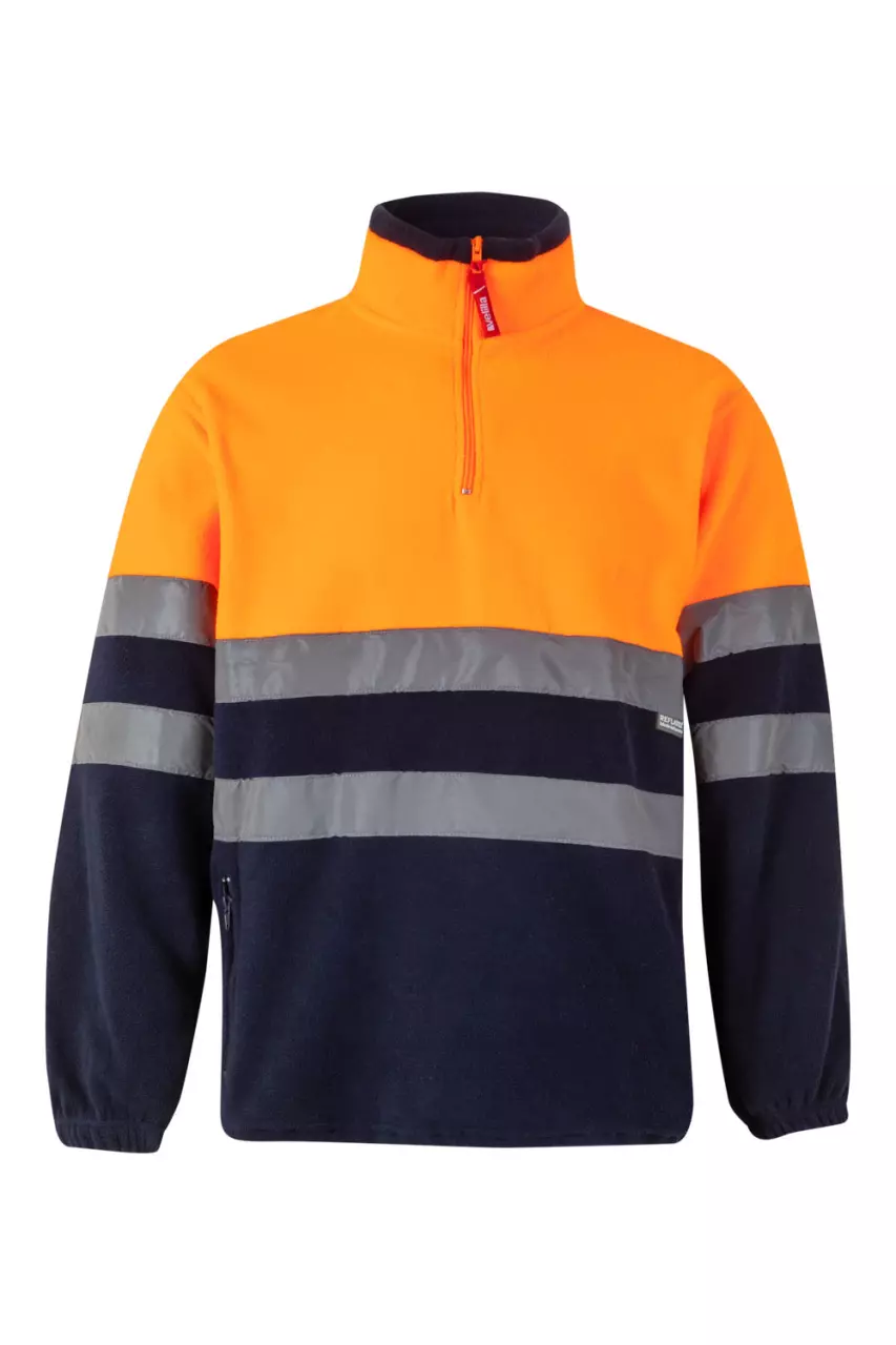 Velilla 0182-01-19, High-Vis Fleece Jacket, Marine Blue/Hi-Vis Orange