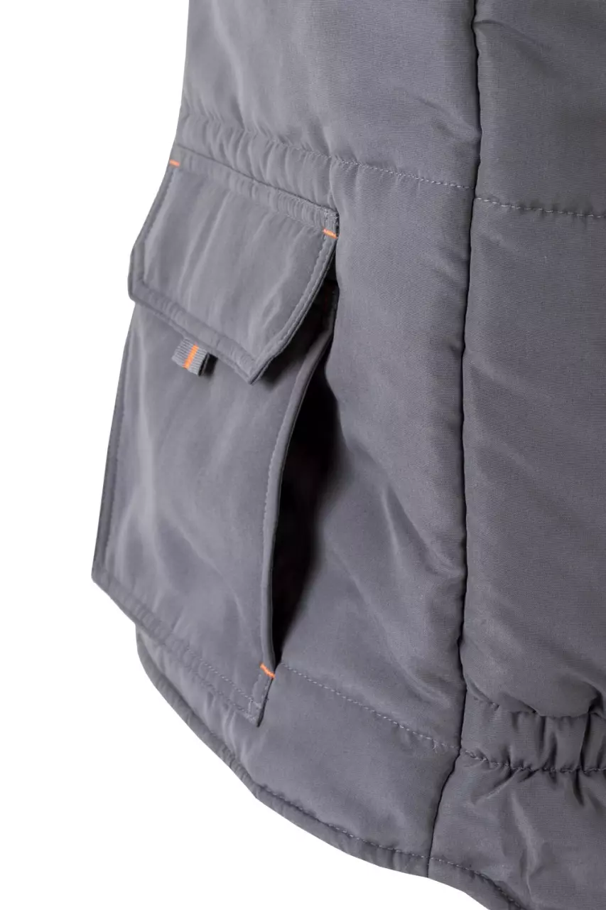 Velilla 205902-08-16, Padded Work Vest, Grey/Orange, image 4, gallery thumbnail