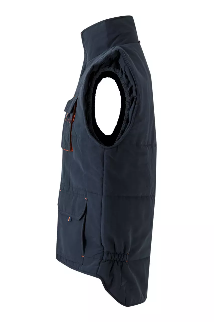 Velilla 205902-61-16, Padded Work Vest, Navy Blue/Orange, image 5, gallery thumbnail