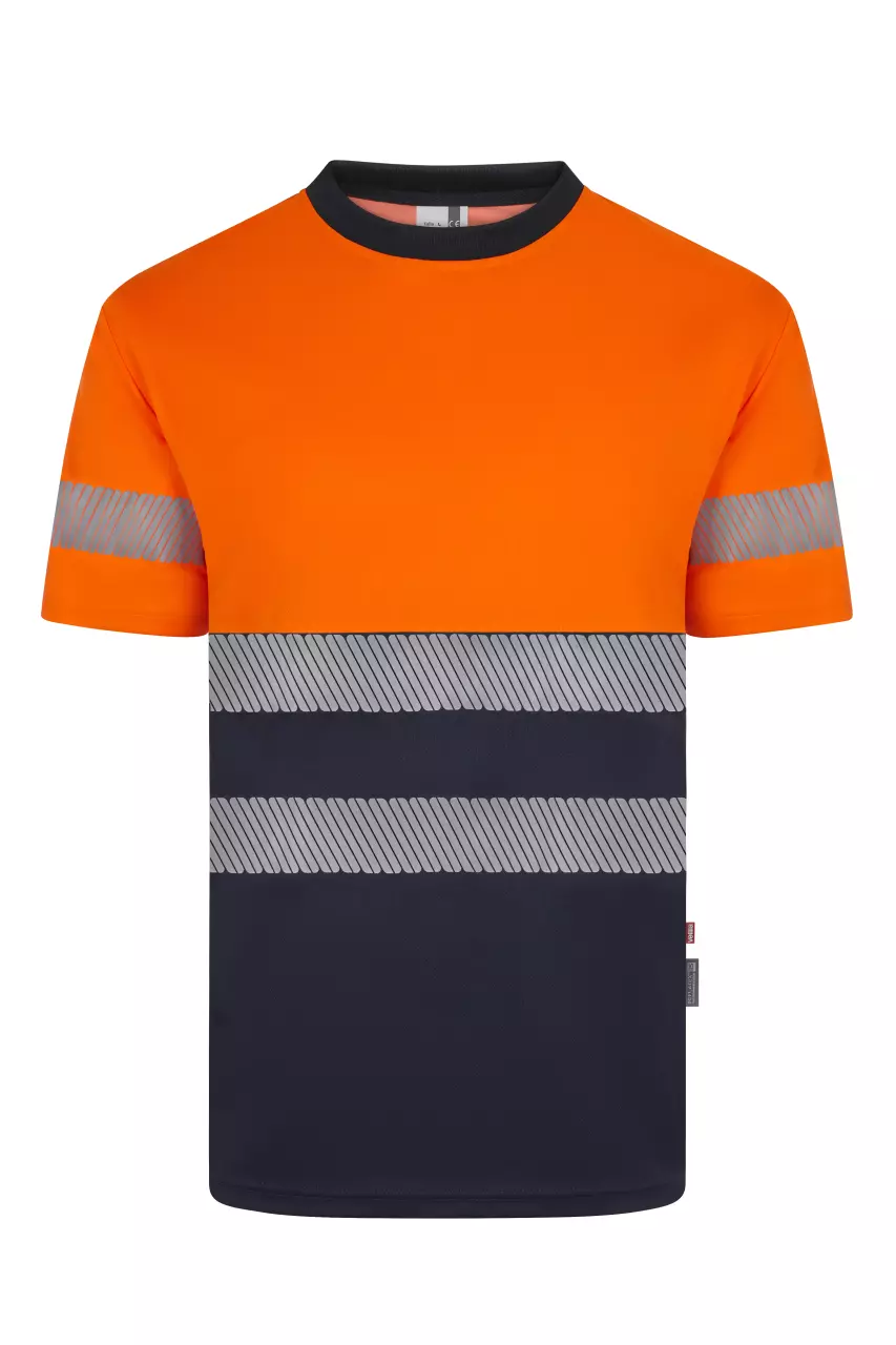 Velilla High-Vis T-Shirt, Navy Blue/Hi-Vis Orange