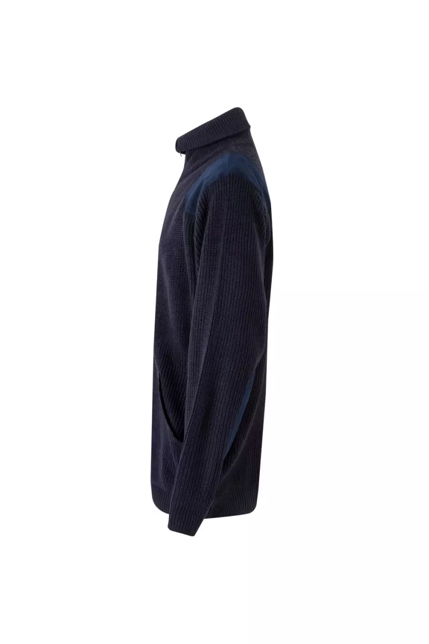 Velilla 102-01, Work Sweater, Marine Blue, image 3, gallery thumbnail