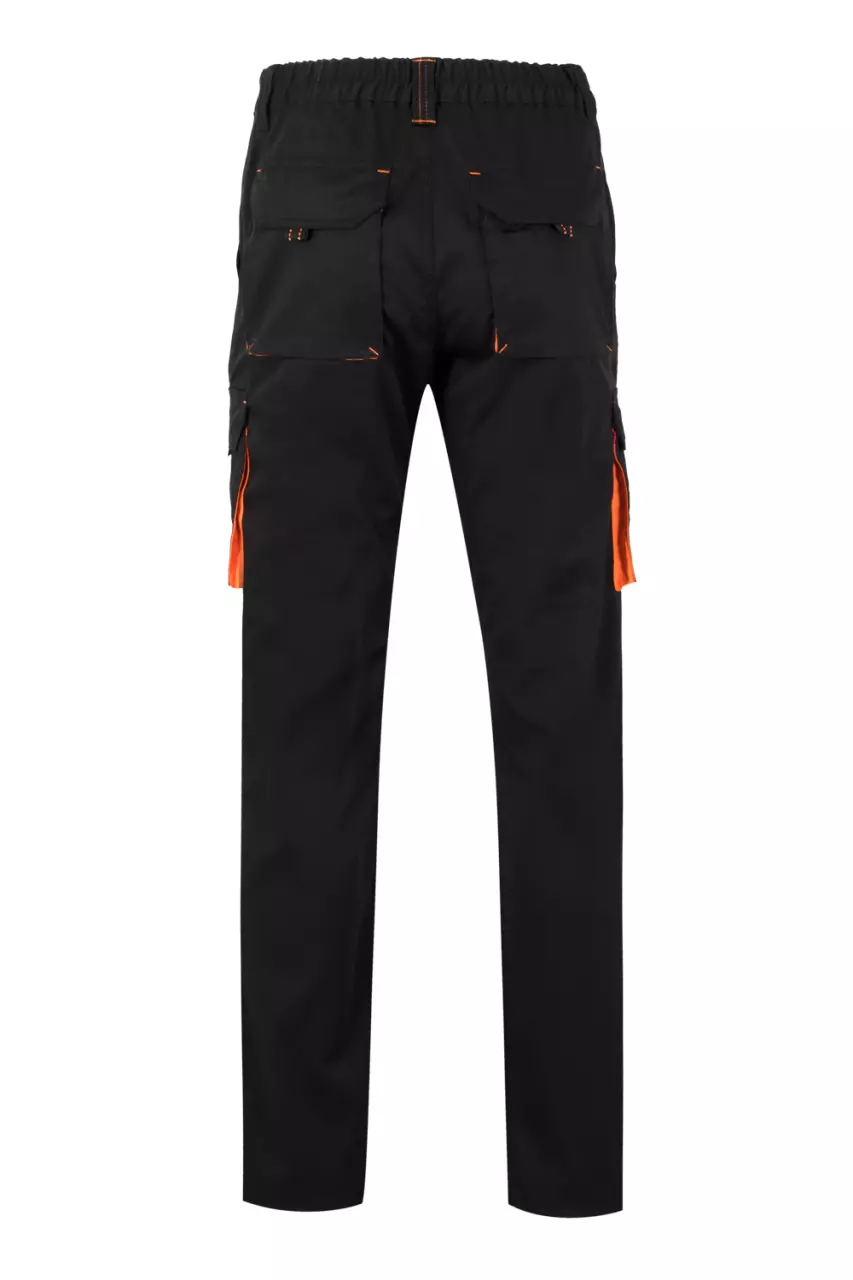 Velilla 103024S-00-16, Work Trousers, Black/Orange, image 4, gallery thumbnail