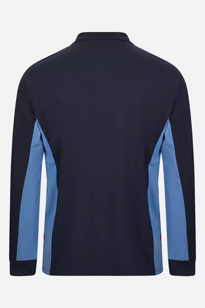 Velilla 105514-61-05, Long Sleeved Polo Shirt, Navy Blue/Sky Blue, image 3