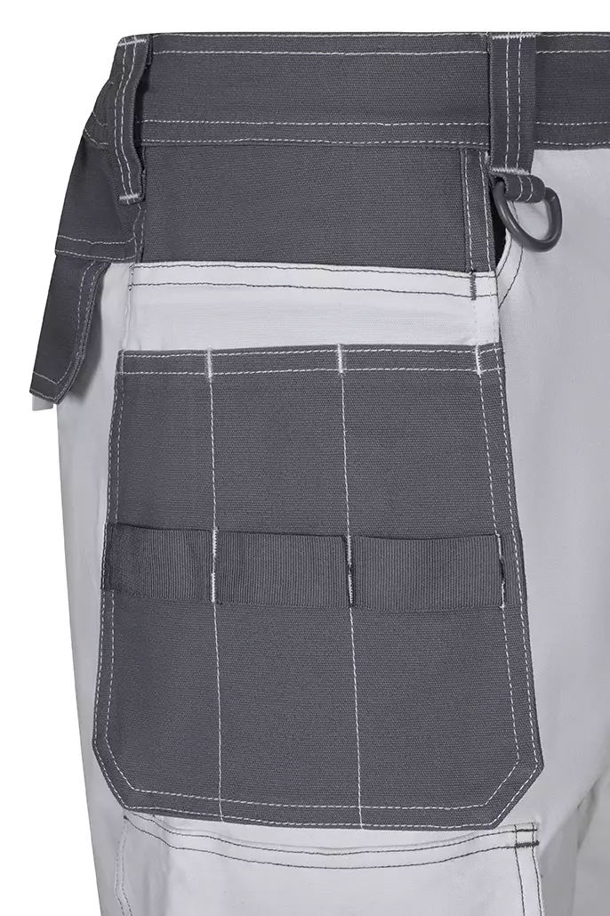 Velilla 103029S-07-08, Work Shorts, White/Grey, image 5, gallery thumbnail