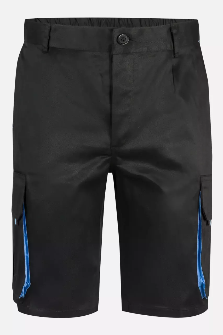 Velilla 103007-00-05, Work Shorts, Black/Sky Blue, image 1, gallery thumbnail