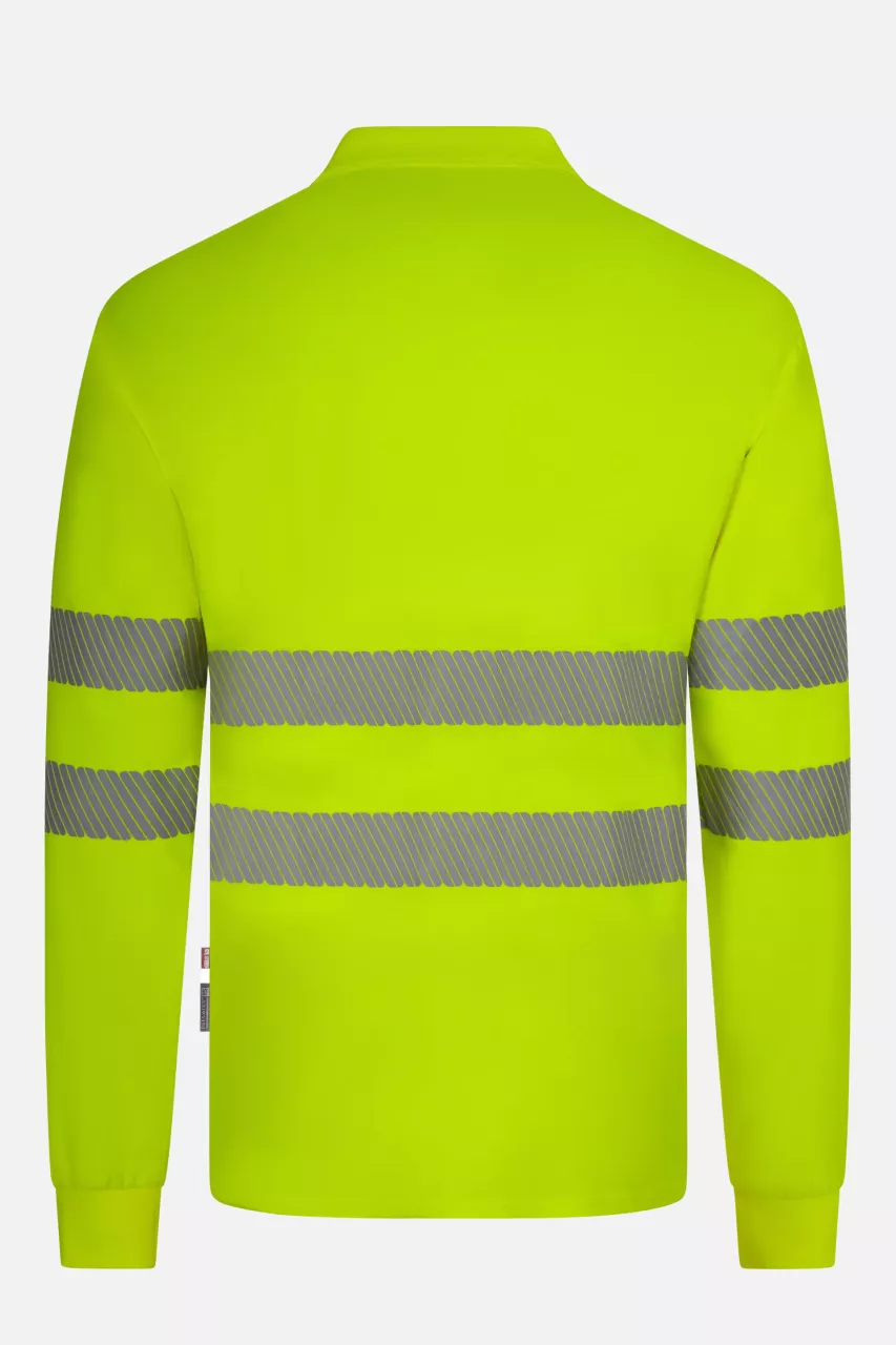 Velilla 305534-20, High-Vis Long Sleeved Polo Shirt, Hi-Vis Yellow, image 4, gallery thumbnail